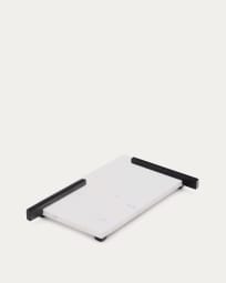 Tabla de servir Vira de mármol blanco y metal negro