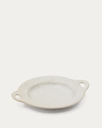 Assiette plate Zunel en céramique beige