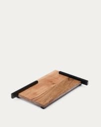 Tabla de servir Vira de madera de acacia y metal negro