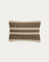 Aylin beige jute-embroidered cotton cushion cover 40 x 60 cm