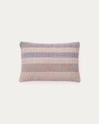 Cushion cover Lunet 100% PET with beige and blue stripes 40 x 60 cm