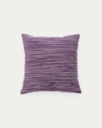 Niera purple striped cotton jacquard cushion cover 45 x 45cm