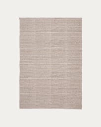 Tapis Nalian 100% PET à carreaux beige 200 x 300 cm