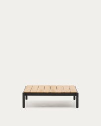 Mesa de centro Sorells de aluminio gris y madera de teca 89 x 91 cm FSC 100%