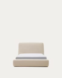 Cama de capa removível Martina de pelo efeito cordeiro cru para colchão de 90 x 200 cm FSC Mix Credit