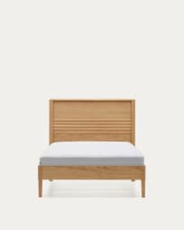 Lenon oak wood and veneer bed for 90 x 200 cm mattress, FSC MIX Credit