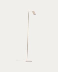 Manie metal floor lamp with beige textured finish
