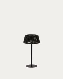 Aldet outdoor solar table lamp in green rope cord