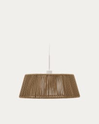 Pantalla para lámpara de techo Aldet de cuerda gris Ø46 cm