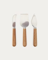 Lot de 3 couverts à fromage Nukha en bois d'acacia FSC 100 %