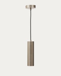 Andia aluminium ceiling lamp with brushed silver painted finish