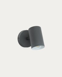 Manie metal wall-mounted light fixture with black cast-iron-effect finish