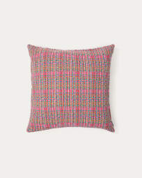 Funda de coixí Nivara amb teixit amb estructura rosa 50x50 cm