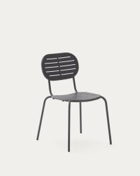 Silla apilable de exterior Brai de acero galvanizado gris oscuro