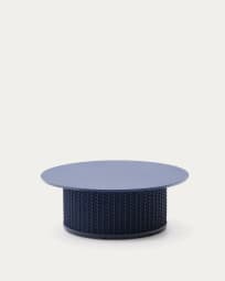 Sedalis outdoor coffee table in aluminium with blue rope cord Ø99 cm