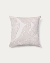 Funda de coixí Ondara amb detall gràfic beix 50x50 cm
