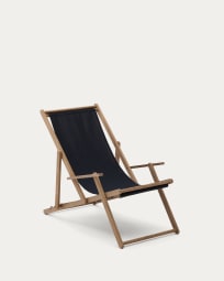 Vilara black outdoor folding hammock made of FSC 100% solid acacia wood