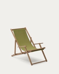 Hamaca plegable de exterior Vilara verde de madera maciza de acacia FSC 100%