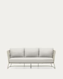 Saconca outdoor 3-seater sofa in rope cord and grey galvanised steel 189cm