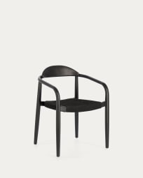 Sedia Nina in legno massello di acacia finitura nero opaco e corda nera FSC 100%