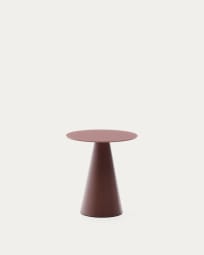 Table d'appoint Wilshire en verre trempé dépoli et acier finition terracotta mat Ø50 cm