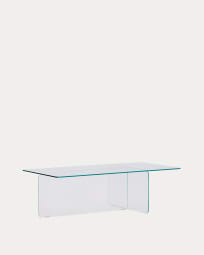 Zaren transparent tempered-glass coffee table, 120 x 60 cm