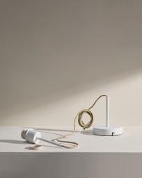 Fluvia metal lamp fitting in a white finish, 150 cm