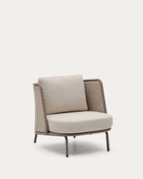 Sedalis outdoor armchair in aluminium and taupe rope cord
