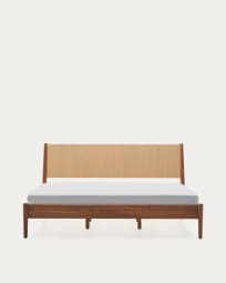 Lit Elan en placage et bois de noyer avec corde matelas 180 x 200 cm FSC 100 %