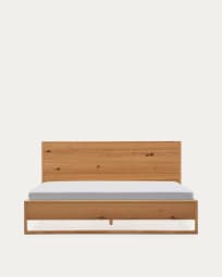 Alguema bed in oak veneer with natural finish for 180 x 200cm mattress