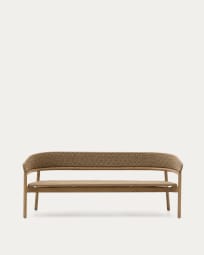 3-Sitzer-Sofa Arinella aus massivem Akazienholz mit Finish in natürlichem Farbton und beigem Seil FSC 100% 167 cm