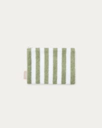 Nuni cotton toiletries bag with green and white stripes