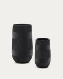 Set di 2 fioriere Tival effetto cemento nero Ø 45 cm