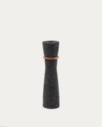 Naro stone vase with ring details 30cm