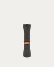 Naro stone vase with 2 rings details 30cm