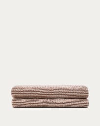 Coperta Eria 100% cotone beige 130 x 170 cm