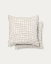 2er-Kissenset Mabile 100% Baumwolle Jacquard gestreift in Blau 50 x 50 cm