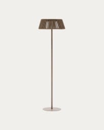 Aldet outdoor solar floor lamp in grey rope cord Ø46cm