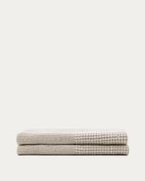 Mabile blue striped jacquard 100% cotton bedspread for 150/160cm bed