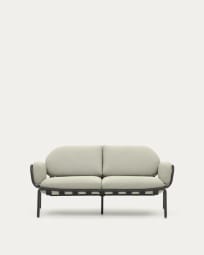 2-Sitzer-Outdoor-Sofa Joncols mit Bezug in Beige aus Aluminium mit grau lackiertem Finish 164 cm