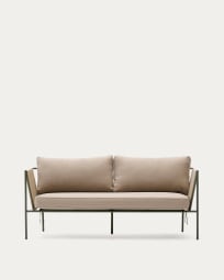 Zivia outdoor 2-seater sofa in ecru rope cord and green galvanised steel 178cm