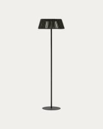 Aldet outdoor solar floor lamp in green rope cord Ø46cm