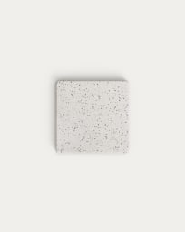 Tampo de mesa exterior quadrado Saura de terrazzo branco 44,5 x 44,5 cm