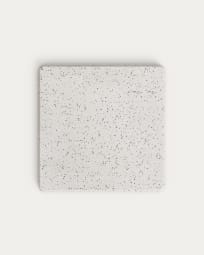 Tampo de mesa de exterior quadrado Saura de terrazzo branco 70 x 70 cm