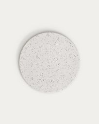 Tampo de mesa redondo de exterior Saura de terrazzo branco Ø 70 cm