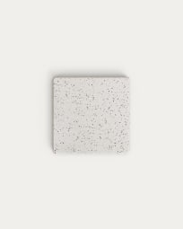 Tampo de mesa exterior quadrado Saura de terrazzo branco 48 x 48 cm