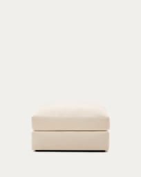 Alea ecru chenille footrest with removable cover 90 x 90cm