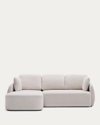 Schlafsofa Laira 3-Sitzer in Chenille mit Chaiselongue links ecru 246 cm FSC Mix Credit