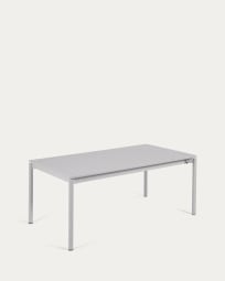 Mesa extensível de exterior Zaltana de alumínio cinzento claro 180 (240) x 100 cm