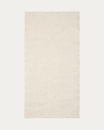 Alfombra Mascarell de cotó i polièster blanc 70 x 140 cm